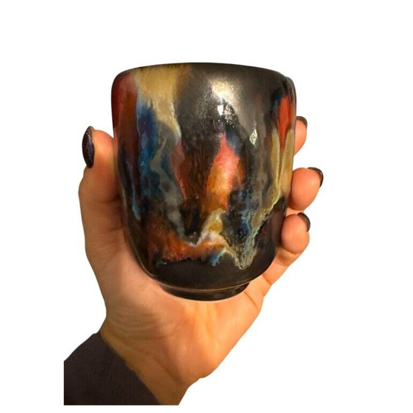 Artsy Pottery Coffee Tea Mug Art Drip Thrown Clay Handmade - Picture 1 of 7